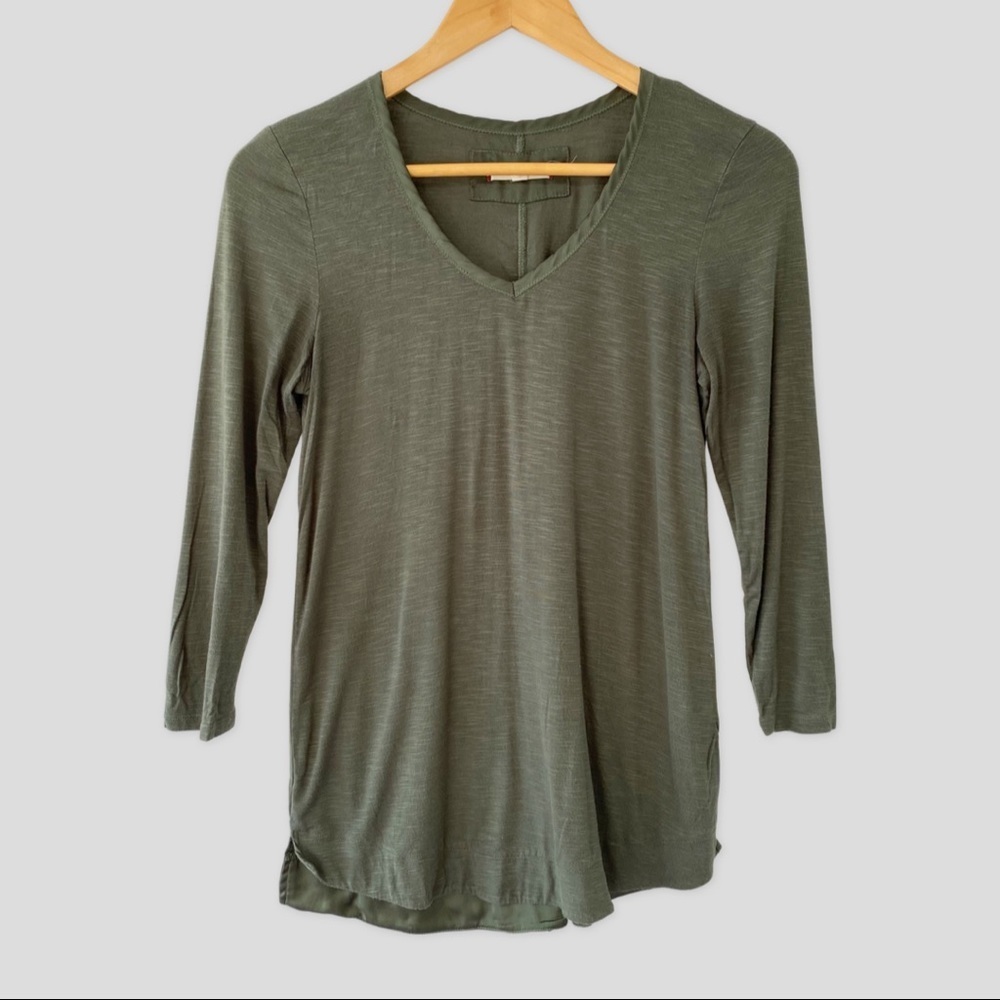 Pure + Good Anthropologie Women's Green Long Sleeve Top XS